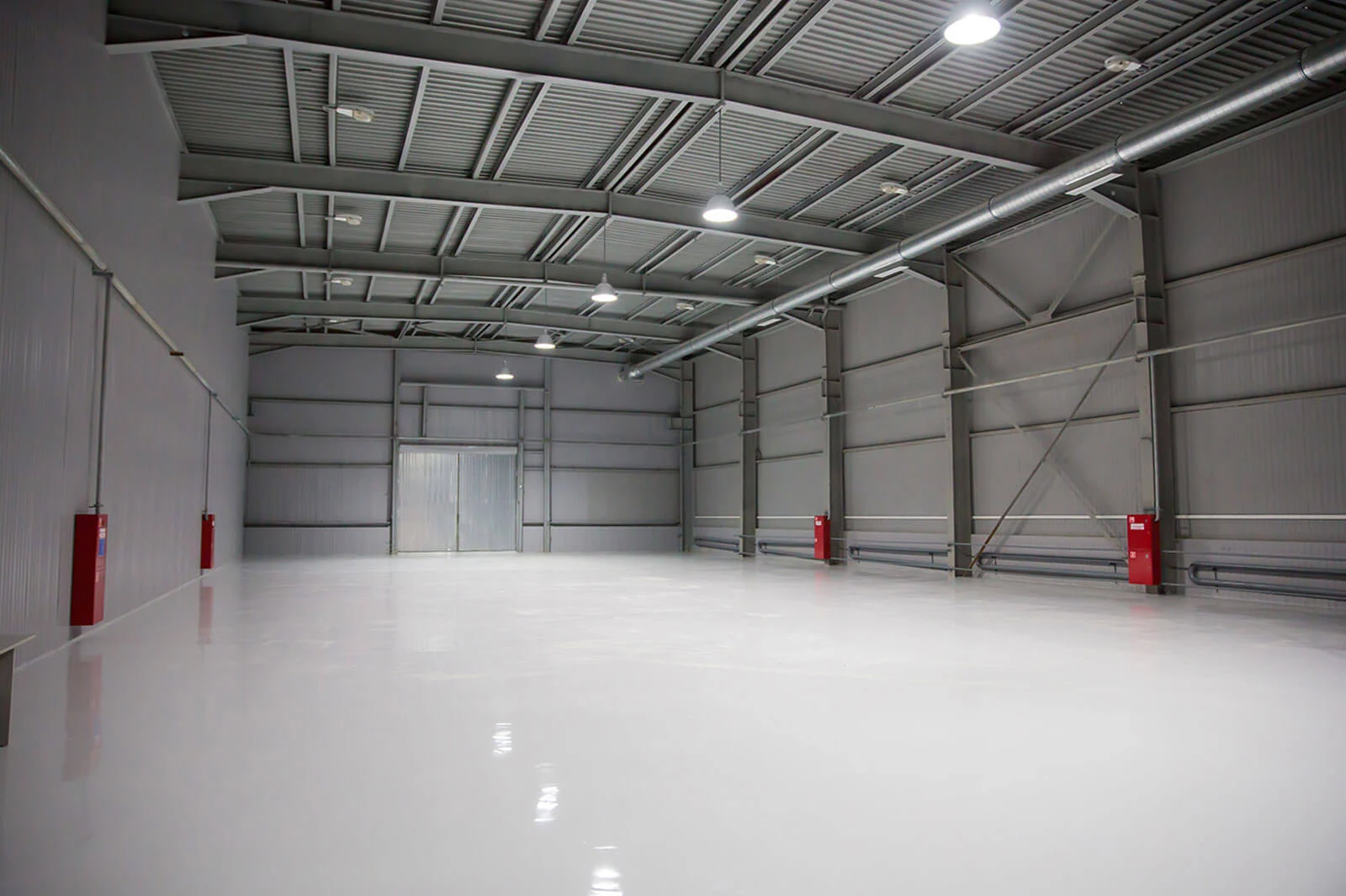 Interior of a steel industrial building